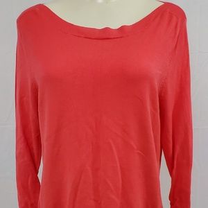 Roz & Ali Sweater size 1X Coral Scoop Neck